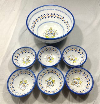 Vajilla Talavera - Bol grande y 6 cuencos