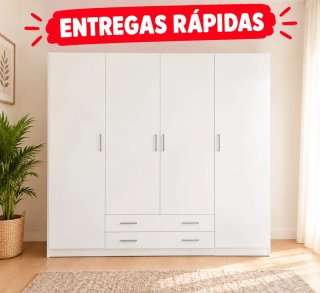 Armario Blanco de 4 y 3 y 2 puertas y cómodas