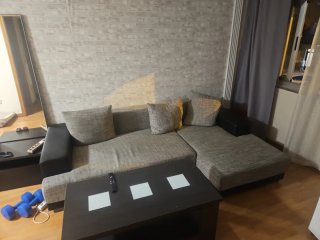 Sofá Cama Gris y Negro