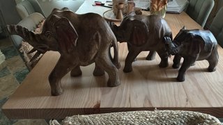 Set de 3 Figuras de Elefantes de Madera