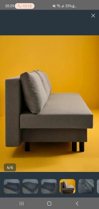 Sofá Cama IKEA Gris Tela