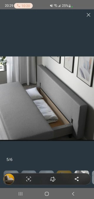 Sofá Cama IKEA Gris Tela