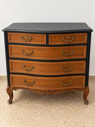 Cómoda Vintage Madera Negra y Marrón