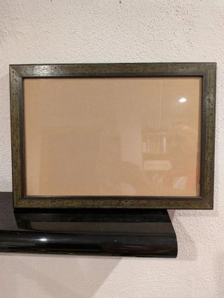 Marco de madera verde + cristal de regalo