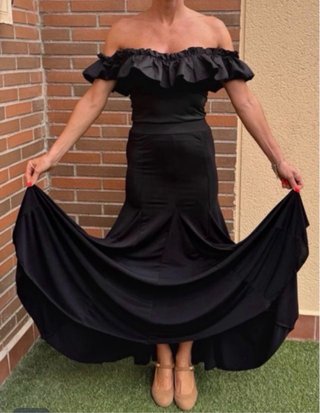 Falda flamenco ensayo negra