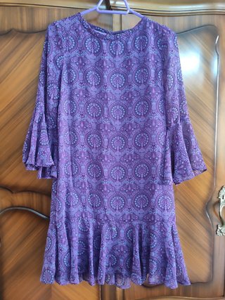 Vestido Morado con Estampado Floral