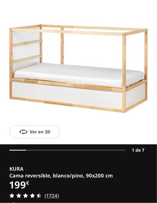 Cama Reversible Kura Ikea 90x200 cm