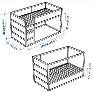 Cama Reversible Kura Ikea 90x200 cm