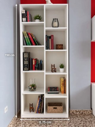 Librería Blanca de Madera 190cm