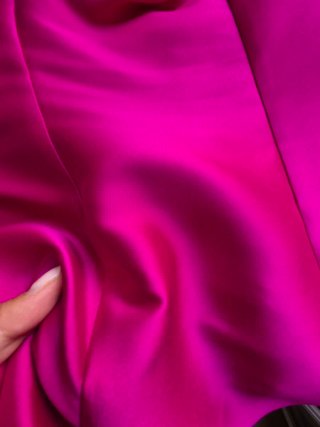 Vestido de fiesta rosa fucsia palabra de honor