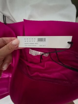 Vestido de fiesta rosa fucsia palabra de honor