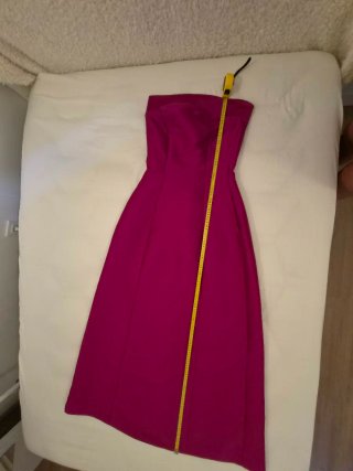 Vestido de fiesta rosa fucsia palabra de honor