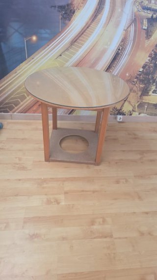 Mesa camilla redonda de madera