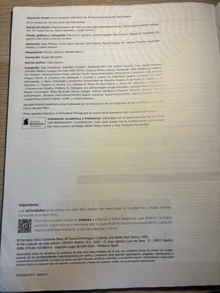 Biología y geología, 3 ESO, Operación mundo