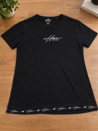 Camiseta Hollister Original Negra Talla XS