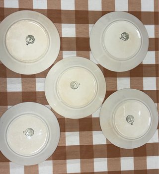 PICKMAN LA CARTUJA · 5 Platos Verdes de Época