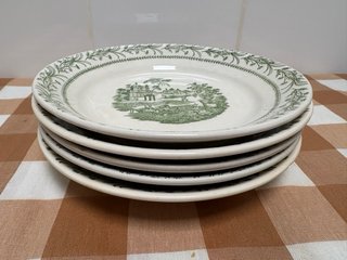 PICKMAN LA CARTUJA · 5 Platos Verdes de Época