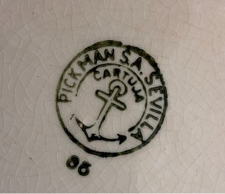 PICKMAN LA CARTUJA · 5 Platos Verdes de Época