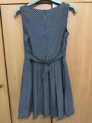 Vestido Estampado Azul y Blanco