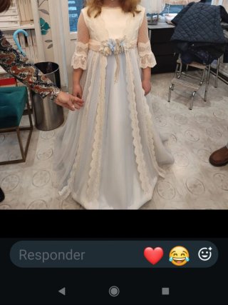 Vestido de Comunión Azul y Blanco