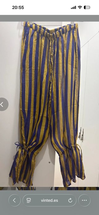 Pantalones rayas azul y amarillo