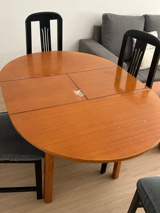 Mesa de comedor extensible de madera