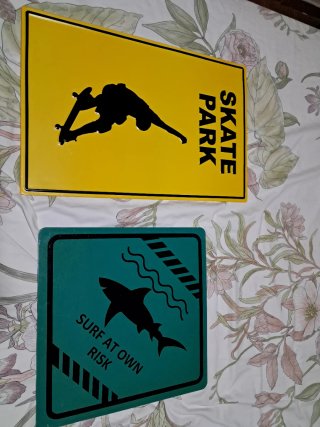 Cartel Decorativo Metal Skate Park / Surf