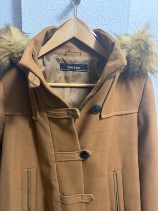 Chaqueta Zara mujer trenca paño xs s 1 sola puesta