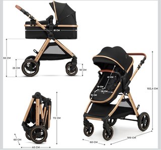 Carrito de bebé Kinderkraft 3 en 1 + base isofix