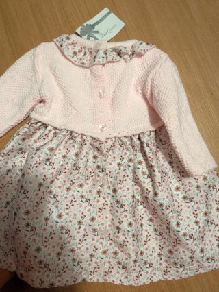 Vestido bebé niña floral rosa