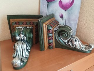 Pareja de ménsulas vintage madera
