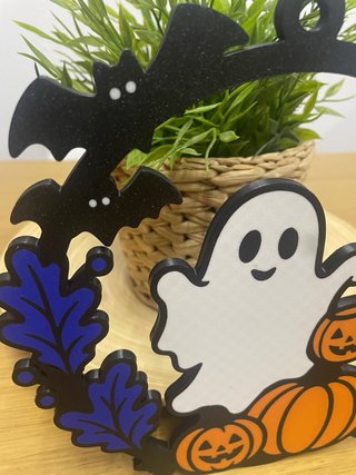 Adorno de Halloween con Fantasma y Calabazas