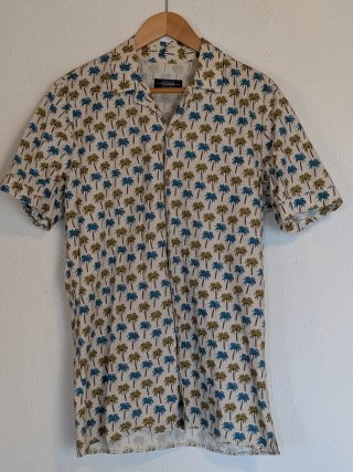 Camisa Manga Corta Pull&Bear Palmeras Talla M