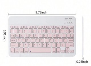 Teclado Inalámbrico Blanco y Rosa