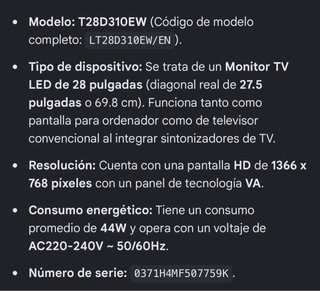 Samsung TV 28 pulgadas