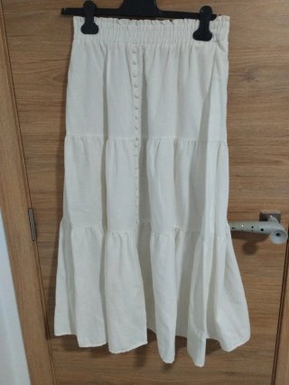 Falda larga blanca estilo ibicenco