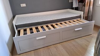 Cama Nido Blanca con 2 Colchones y Cajones