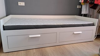 Cama Nido Blanca con 2 Colchones y Cajones