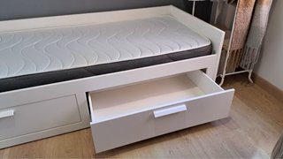 Cama Nido Blanca con 2 Colchones y Cajones
