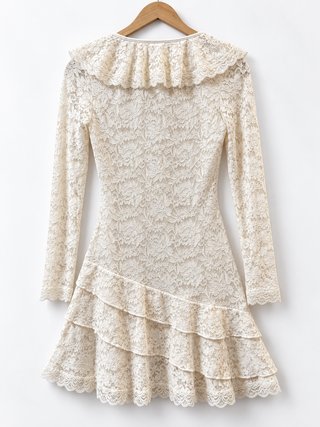 Vestido corto encaje blanco nuevo con etiqueta