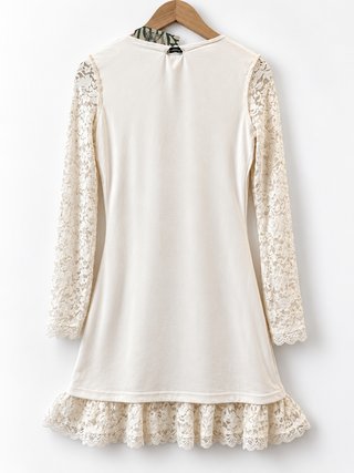 Vestido corto encaje blanco nuevo con etiqueta