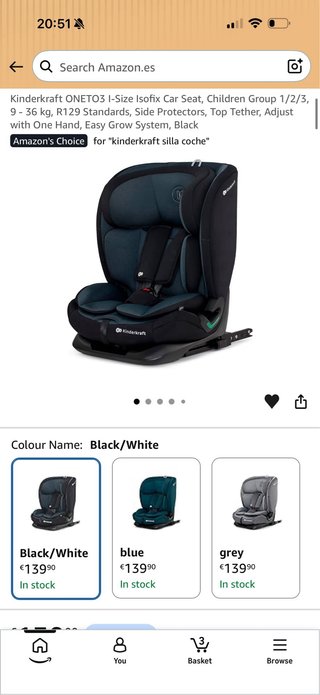 Silla Coche Grupo 1/2/3 Negra