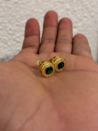 Pendientes Joyería Oro y Verde