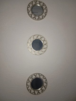 3 Espejos Decorativos Redondos Plateados