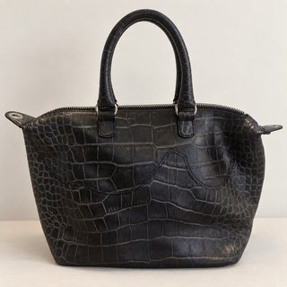 Bolso Tous Piel Negra Cocodrilo