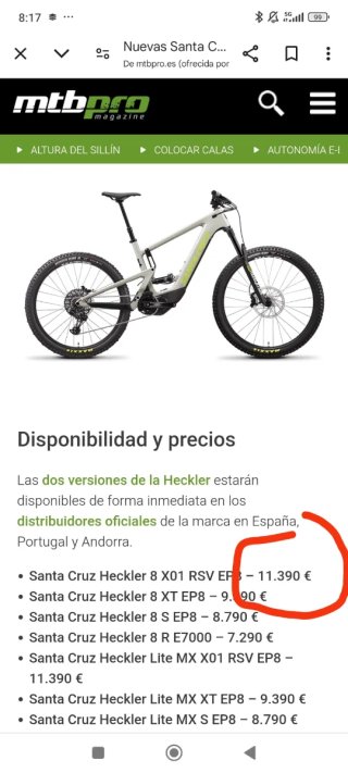Bicicleta Eléctrica Santa Cruz Heckler cc