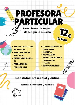 Clases particulares de lengua, música y piano