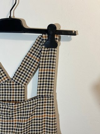 Peto a cuadros marrón Zara Talla XL
