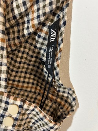 Peto a cuadros marrón Zara Talla XL