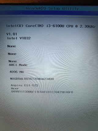 Portátil Aspire i3 6100u. Sin disco duro